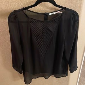 Sheer Black Top with 3/4 Sleeves